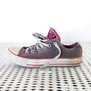 CONVERSE gray pink leopard sneakers shoes